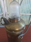 Brass Marine Anchor Light Lantern Ribbed Glass Lens Nautical Vintage