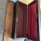 Antique Victorian Mahogany Sewing Work Box Needle Crochet Hook Box Inlaid Lid