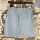 Vintage Usa Made View Moda Italiana Ice Blue Shimmer Mini Skirt High Waist Sz 2