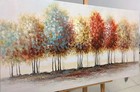 Tiancheng Art  24x48 Inch Modern Abstract Oil 48 l X 24 w  Colorful Colors