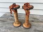  2  Antique Industrial Wooden Textile Thread Sewing Spools Wood 9 5    Brown J2
