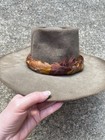 Vintage Stetson Billy The Kidd Cowboy Hat Brown Felt Feathered Fedora 8 