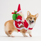 Santa Dog Costume Christmas Pet Clothes Santa Claus Riding Pet Cosplay Costumes