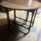 Antique Drop Leaf Gate Leg Table Hand Turned Legs Mahogany   1800   s W mary Style