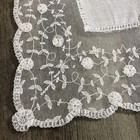 Vintage Wide Net Lace Wedding Bridal Hankie Handkerchief Floral