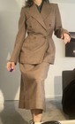 1940   s 30   s Vtg Wool Set Skirt Suit Wiggle Double Breasted Westwood Hollywood
