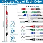 12 Pcs Long Head Deep Hole Marker Pens 20mm Long Nib Marker  Longs Nose Marke   