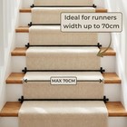 Set Of 14  black Stair Carpet Rods  Round Finials  Fits Runners Upto 70 Cm Wide