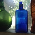 16 Oz British Admiralty War Dept Arrow Emb 6 1 2 Cobalt Poison Bottle   Stopper