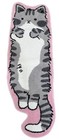 Pink Gray Cat Rug - Cat Shaped Bathmat - Handmade   Premium- 28in W Luxape-f
