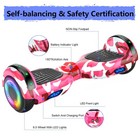 Hoverboard 8 5 Self Balancing Led Lights Seat Attachment Camo Pink Lieagle Wheel