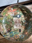 Antique 1920 s Cigar Band Folk Art Bowl