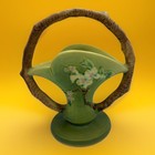 Roseville Art Pottery Apple Blossom Basket 309-8  Green Branch Handle