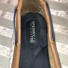 Sperry Top Sider White Leather Navy Lace Up Deck Boat Loafers Shoes Women s 9 5