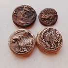 Lot Of 4 Ancient Roman Greek Silver bronze Group Coins