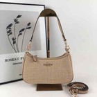 New Coach Teri 2way Shoulder Bag Crossbody Straw leather Latte Cr350