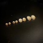 10k Gold Authentic Nugget Round Diamond Cut Stud Earrings For Men Women 4 Sizes