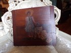 Vtg Early Black Americana Folk Art Painted Bread Board Artist Signed Hood