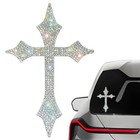 Bling Cross Car Decal  Sparkly Rhinestone Christian Faith Decal Self-adhesive