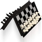 Black White Magnetic Chess Set  Portable For Kids Adults  black 