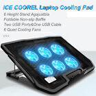 11-18 Inch Laptop Cooling Pad 6 5 4 Fans Gaming Notebook Cooler Led Fan Dual Usb