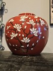 Red Oxblood Vase Japanese Vase Hong Kong Magnolia Blossoms