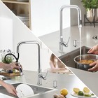 Kitchen Faucet Swivel Single Handle Sink Pull Down Sprayer Mixer Tap Stainless
