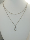 Vintage 46  Sterling Silver Guard Muff Chain Necklace Pocket Watch Chain Necklac