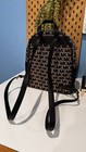 Michael Kors Women s Abbey Mk Signature Medium Backpack Beige Black Gold