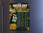 Green Bay Packers Schedule 2026-27 Season Magnet  5 X 7 Inches  High Def