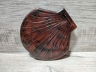 Vintage Shell Shaped Double Compact Mirror Tortoise Lucite Acrylic Japan