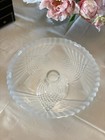 Vintage Art Deco Style Cake Pedestal Stand Frosted   Clear Glass