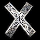 Vintage 925 Sterling Silver Oxidized Celtic X Gothic Tribal Etched Pendant 11gr