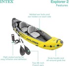 Intex 68307ep K2 Inflatable Kayak 2person 400lb Capacity W  Aluminum Oars   Pump
