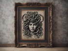 Medusa - Original Vintage Style Art Print     Wall D  cor Poster     Greek Mythology