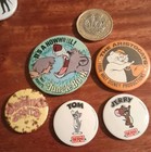 Five Vintage Children s Cartoons Pin Badges Jungle Book Tom   Jerry Etc