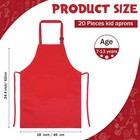 Handepo 40 Pcs Red Apron Chef Hat Set For Kids Cooking Painting Diy