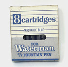 Waterman Sealed Box C f Fountain Pen 1960 8 Refill Cartridges Blue Ink Vintage