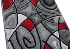   Modern Contemporary Mat Area Rug  Red Grey Black   2 Feet X 3 Feet  Mat