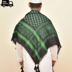 Dark Green Palestine Keffiyeh Scarf Arab Shemagh Kufiya Tassel Unisex