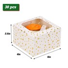 Moretoes 30pcs 4x4x2 5in Christmas Cookie Boxes  White Bakery Boxes With Wind   