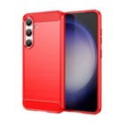 For Samsung Galaxy S24 Phone Case  Shockproof  Scratch Resistant Carbon Red