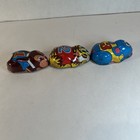 Vintage Yoone Japan Tin Friction Racers Set Of 3 Rabbit Tiger Mouse 1950s   70s