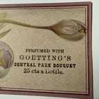 1890 Goetting   s Central Park Tulips Bouquet Ny Perfume Antique Vtg Business Card