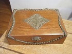 10 5  Antique Victorian Tiger Oak Wood Chest Box With Ornate Brass Mounts