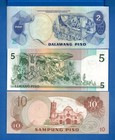 Philippines P-166 P-175 P-168 2 5 10 Piso Uncirculated Banknotes Set   4b