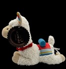 Fao Schwarz Llama Alpaca Plush 13  Lying Down Stuffed Animal Colorful Blanket