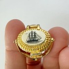 Vintage Al Doucette Tall Ship Resin Scrimshaw Nantucket Basket Pendant
