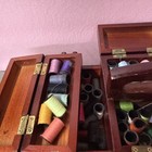 Vintage Wood Singer Sew Sewing Box Wood With Sting Full