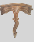 Vintage Pair French Country Washed Pine Wood Wall Brackets